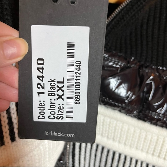 LCR Black Edition Sweater Full Zip Cardigan Black Chunky Knit Men's Size XXL NWT - Picture 8 of 11